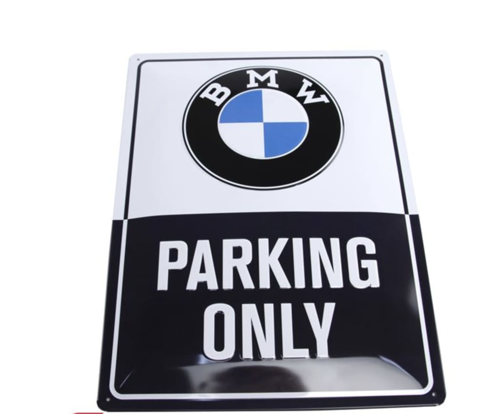 Placa De Metal Bmw Parking Only. Original Merchandising